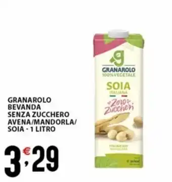 Sisa GRANAROLO BEVANDA SENZA ZUCCHERO AVENA/MANDORLA/ SOIA - 1 LITRO offerta
