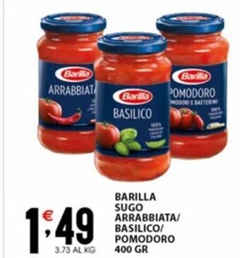 Sisa BARILLA SUGO ARRABBIATA/ BASILICO/ POMODORO 400 GR offerta