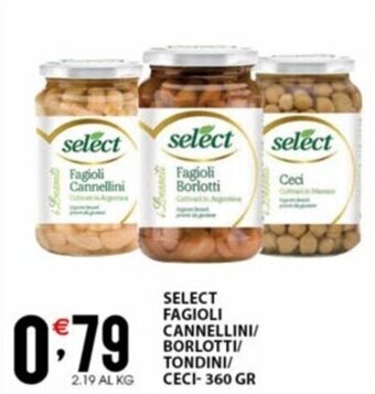Sisa SELECT FAGIOLI CANNELLINI/ BORLOTTI/ TONDINI/ CECI- 360 GR offerta