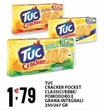 Sisa TUC CRACKER POCKET CLASSICI/ERBE/ POMODORO E GRANA/INTEGRALI 250/267 GR offerta