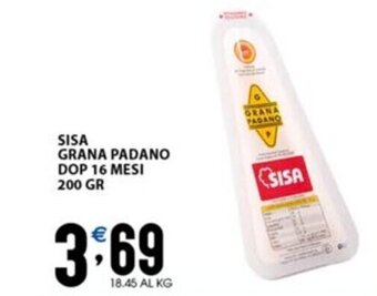 Sisa SISA GRANA PADANO DOP 16 MESI 200 GR offerta