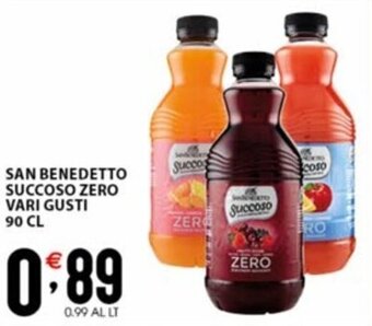 Sisa SAN BENEDETTO SUCCOSO ZERO VARI GUSTI 90 CL offerta