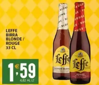 Sisa LEFFE BIRRA BLONDE / ROUGE 33 CL offerta