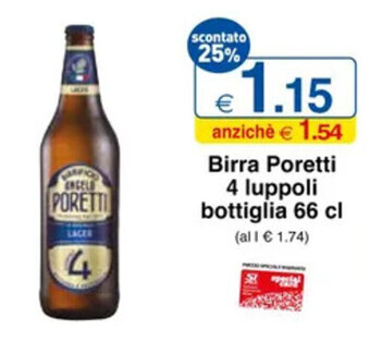 Birra Poretti 4 luppoli bottiglia 66 cl
