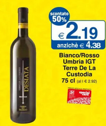 Bianco/Rosso Umbria IGT Terre De La Custodia 75 cl
