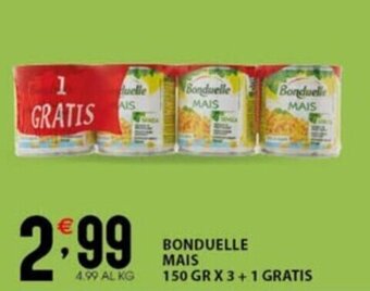 Sisa BONDUELLE MAIS 150 GR X 3+1 GRATIS offerta