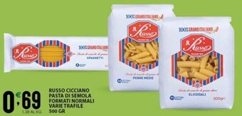RUSSO CICCIANO PASTA DI SEMOLA FORMATI NORMALI VARIE TRAFILE 500 GR