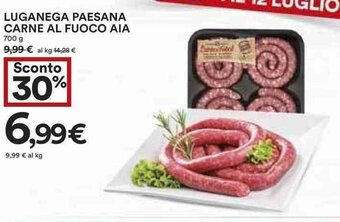 Coop LUGANEGA PAESANA CARNE AL FUOCO AIA 700 g offerta