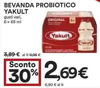 Coop BEVANDA PROBIOTICO YAKULT gusti vari, 6 x 65 ml offerta