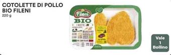 Coop COTOLETTE DI POLLO BIO FILENI 220 g offerta