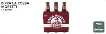 Coop BIRRA LA ROSSA MORETTI 3 x 330 ml offerta