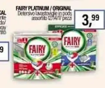Caddy's FAIRY PLATINUM/ORIGINAL Detersivo lavastoviglie in pods assortito 12/14/17 pezzi offerta