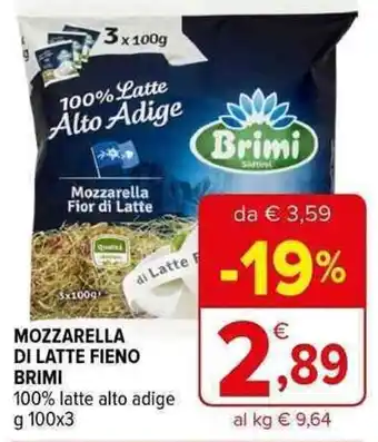 Iperal MOZZARELLA DI LATTE FIENO BRIMI g 100 x 3 offerta