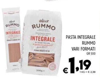 Il Centesimo PASTA INTEGRALE RUMMO VARI FORMATI GR 500 offerta