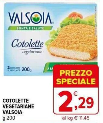 Iperal COTOLETTE VEGETARIANE VALSOIA g 200 offerta