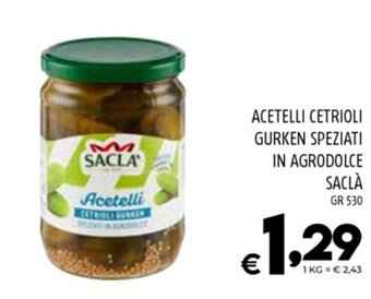 ACETELLI CETRIOLI GURKEN SPEZIATI IN AGRODOLCE SACLÀ GR 530