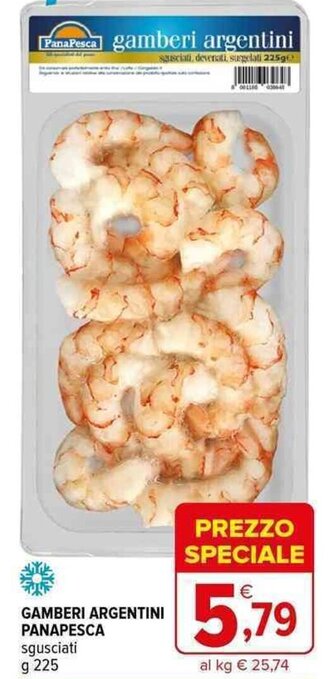 Iperal GAMBERI ARGENTINI PANAPESCA sgusciati g 225 offerta