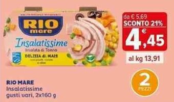 Iperal RIO MARE Insalatissime gusti vari, 2x160 g offerta