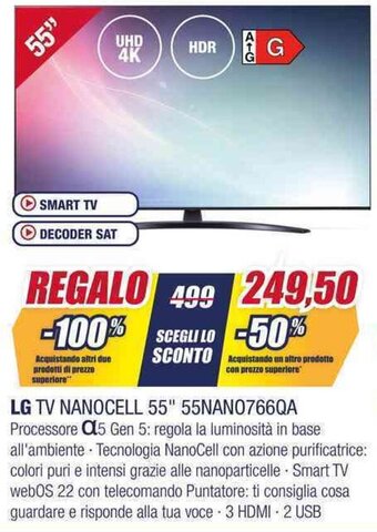 Trony LG TV NANOCELL 55" 55NAN0766QA offerta