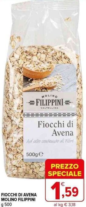 Iperal FIOCCHI DI AVENA MOLINO FILIPPINI g 500 offerta