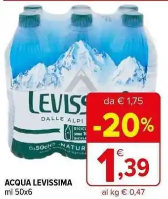 Iperal ACQUA LEVISSIMA ml 50x6 offerta