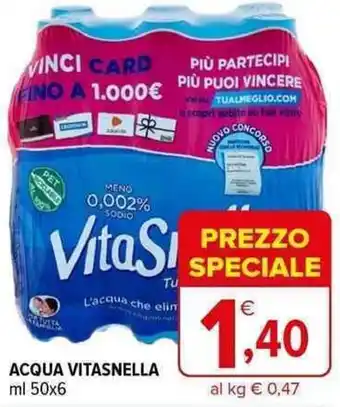Iperal ACQUA VITASNELLA ml 50x6 offerta