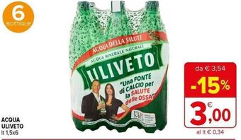 Iperal ACQUA ULIVETO It 1,5x6 offerta