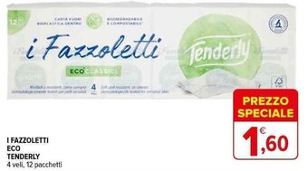 Iperal I FAZZOLETTI ECO TENDERLY 4 veli, 12 pacchetti offerta