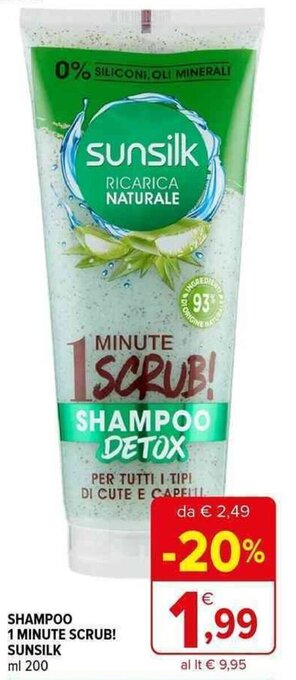 Iperal SHAMPOO 1 MINUTE SCRUB! SUNSILK ml 200 offerta