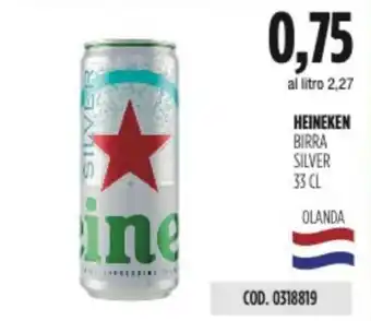 Carico Cash & Carry HEINEKEN BIRRA SILVER 33 CL offerta