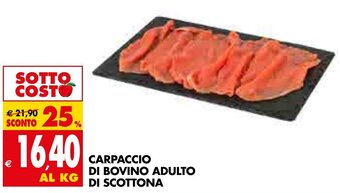Tigros CARPACCIO DI BOVINO ADULTO DI SCOTTONA offerta
