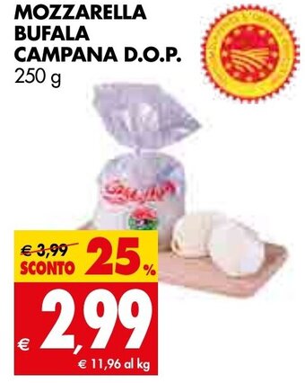 Tigros MOZZARELLA BUFALA CAMPANA D.O.P. 250 G offerta