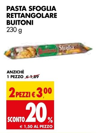 Tigros PASTA SFOGLIA RETTANGOLARE BUITONI 230 g offerta