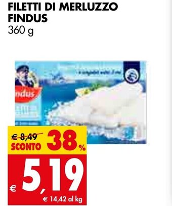 Tigros FILETTI DI MERLUZZO FINDUS 360 g offerta