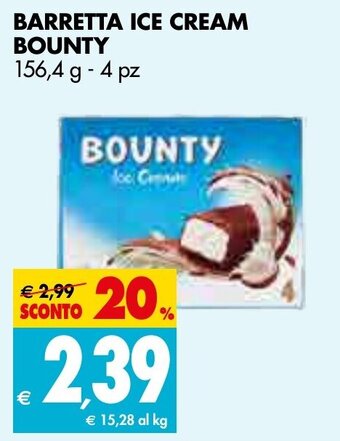 Tigros BARRETTA ICE CREAM BOUNTY 156,4 g - 4 pz offerta