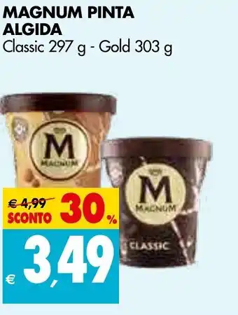 Tigros MAGNUM PINTA ALGIDA Classic 297 g - Gold 303 g offerta