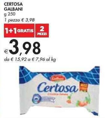 Bennet CERTOSA GALBANI g 250 offerta