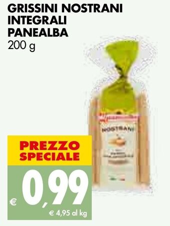 Tigros GRISSINI NOSTRANI INTEGRALI PANEALBA 200 g offerta