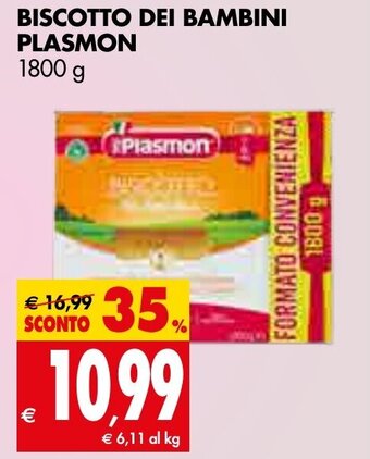 Tigros BISCOTTO DEI BAMBINI PLASMON 1800 g offerta