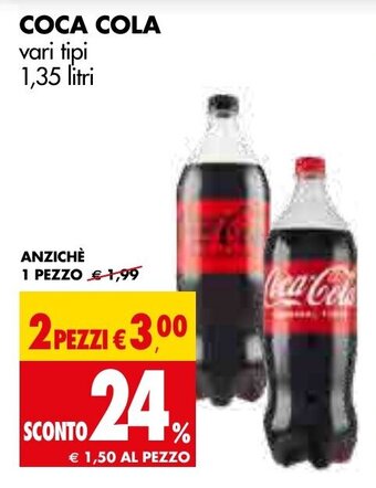 Tigros COCA COLA vari tipi 1,35 litri offerta