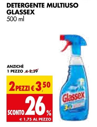 Tigros DETERGENTE MULTIUSO GLASSEX 500 ml offerta