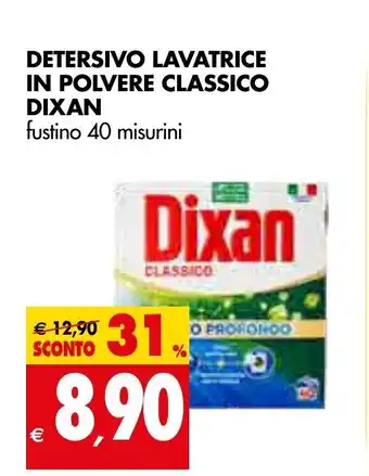 Tigros DETERSIVO LAVATRICE IN POLVERE CLASSICO DIXAN fustino 40 misurini offerta