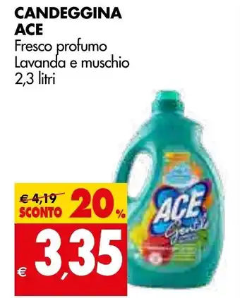 Tigros CANDEGGINA ACE Fresco profumo Lavanda e muschio 2,3 litri offerta