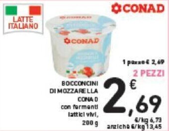 Conad BOCCONCINI DI MOZZARELLA CONAD 200 g offerta