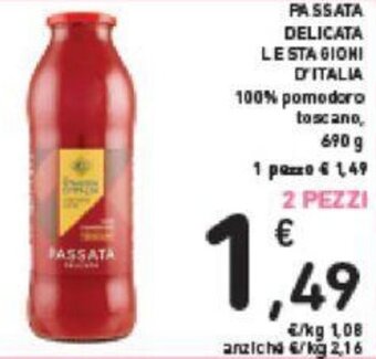 Conad PASSATA DELICATA LE STAGIONI D'ITALIA 690 G offerta
