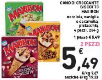 Conad CONO DI CROCCANTE BISCOTTO MAXIBON 4 pezzi, 284 g offerta