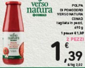 Conad POLPA DI POMODORO VERSO NATURA CONAD 690 g offerta