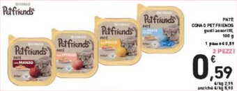 Conad PATÈ CONAD PETFRIENDS 100 g offerta