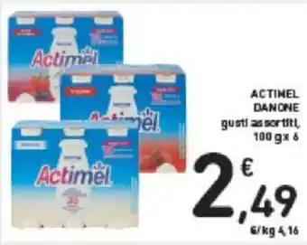 Conad ACTIMEL DANONE gusti assortiti, 100 g x 6 offerta