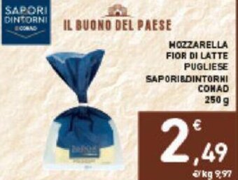 Conad MOZZARELLA FIOR DI LATTE PUGLIESE SAPORI&DINTORNI CONAD 250 g offerta